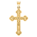 10K Yellow Gold Mens Crucifix Cross Religious Charm Pendant
