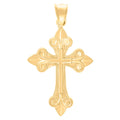 10K Yellow Gold Mens Cross Religious Charm Pendant