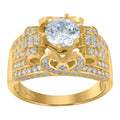 10K Two-Tone Gold Womens Cubic Zirconia Engagement Ring
