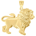 10K Yellow Gold Polished Leo Lion Zodiac Sign Charm Pendant