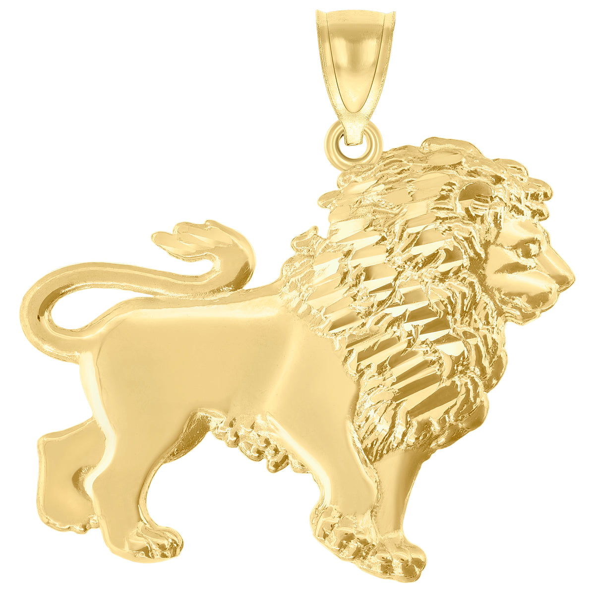 10K Yellow Gold Polished Leo Lion Zodiac Sign Charm Pendant