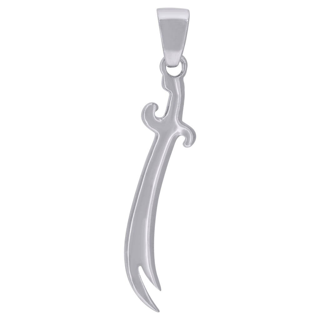 925 Sterling Silver Unisex Scimitar Knife Charm Pendant
