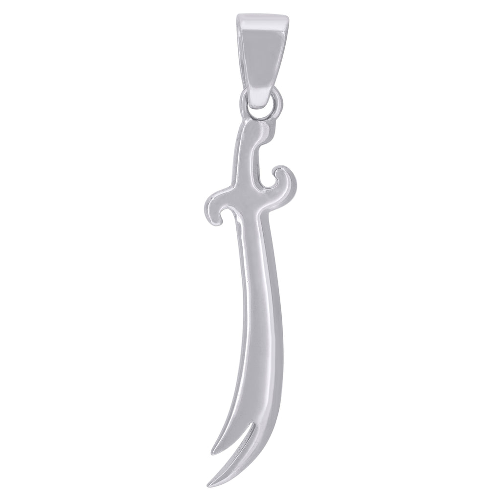 925 Sterling Silver Unisex Scimitar Knife Charm Pendant