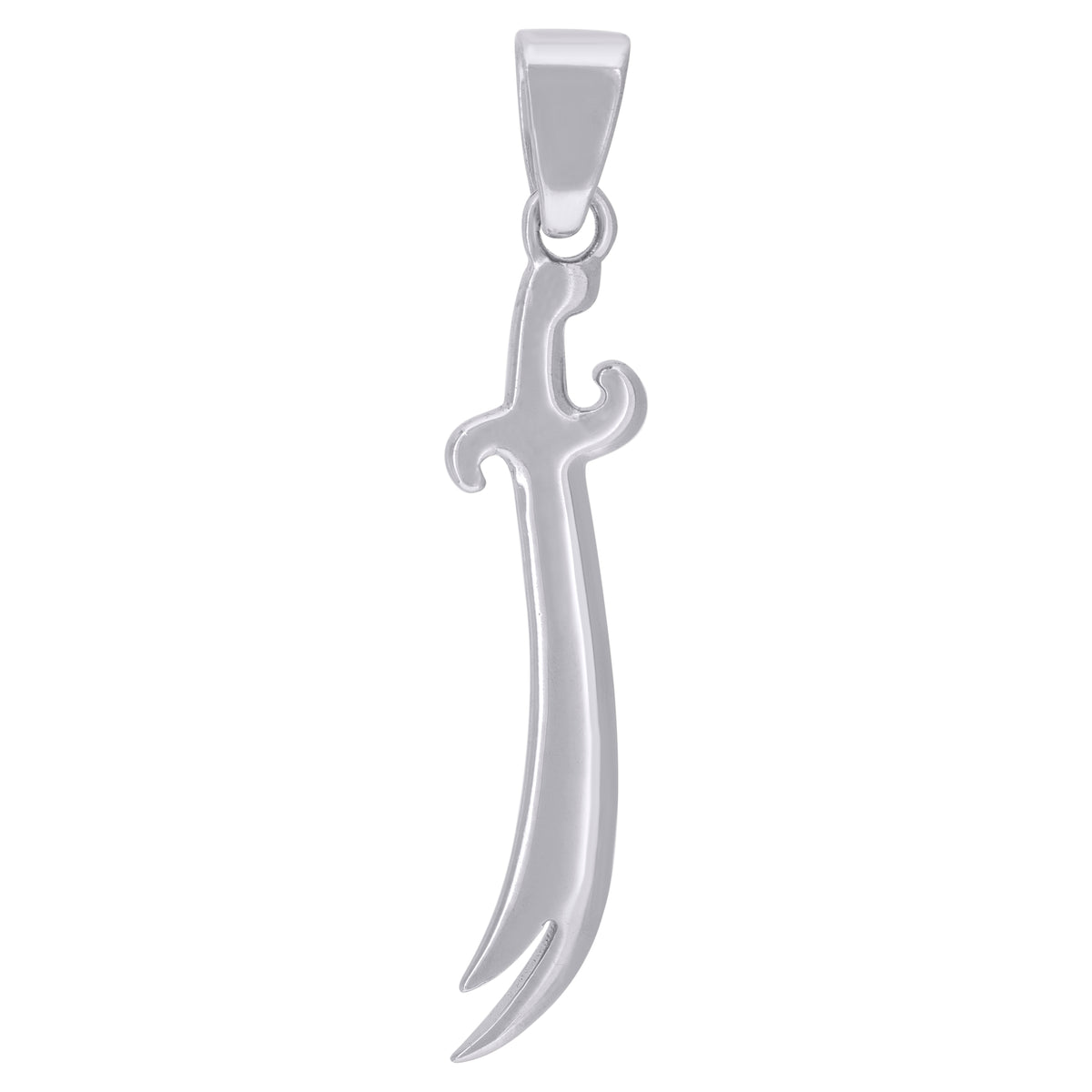925 Sterling Silver Unisex Scimitar Knife Charm Pendant