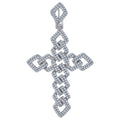 925 Sterling Silver Mens Cubic-Zirconia Cross Religious Charm Pendant