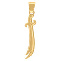 925 Sterling Silver Yellow-Tone Mens Scimitar Knife Charm Pendant