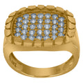 10K Yellow Gold Mens Cubic Zirconia Nugget Fashion Ring