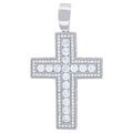 925 Sterling Silver Mens Cubic Zirconia Cross Religious Charm Pendant