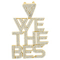 925 Sterling Silver Yellow-Tone Mens Cubic-Zirconia We The Best Talking Fashion Charm Pendant