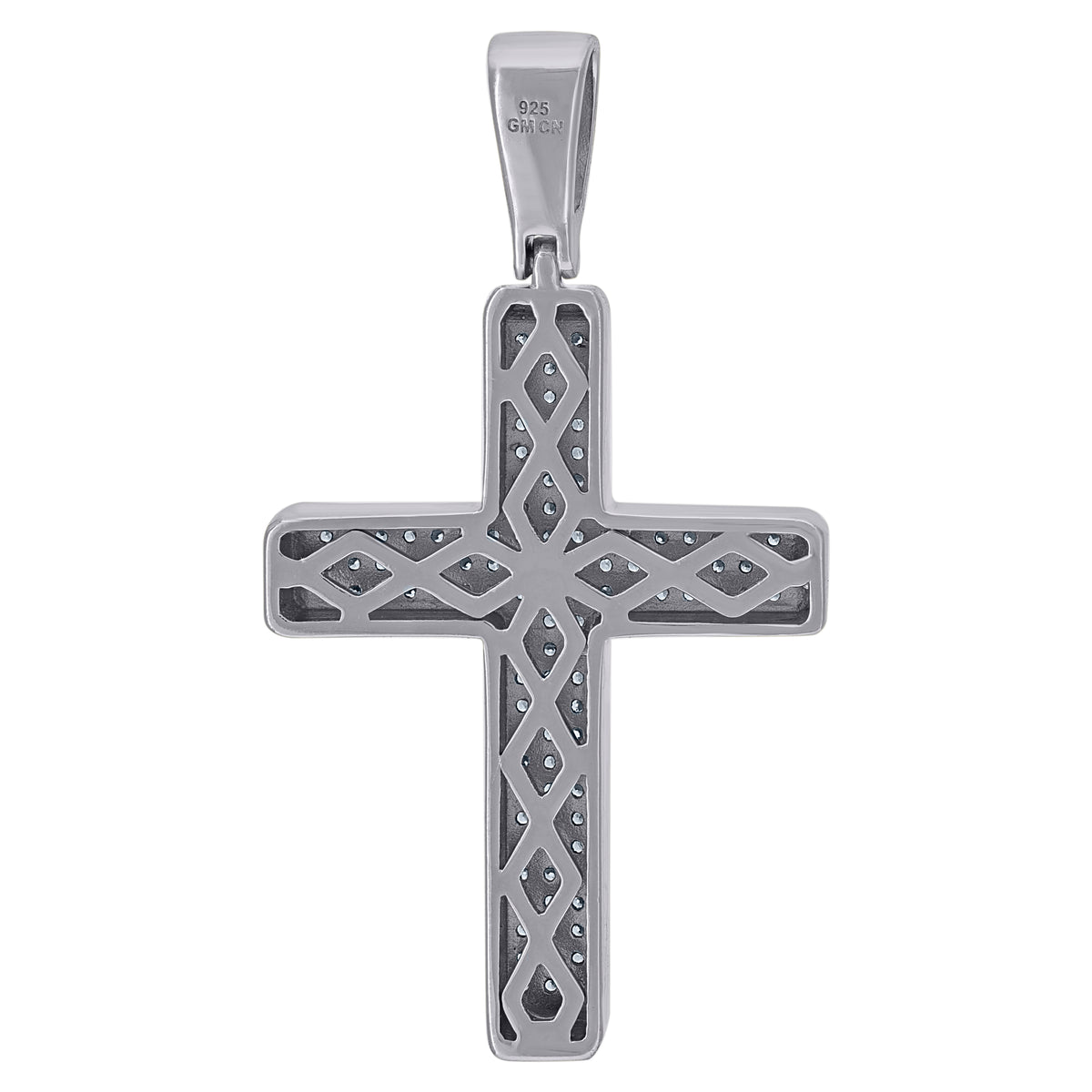 925 Sterling Silver Unisex Cz Cross Religious Charm Pendant