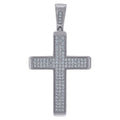 925 Sterling Silver Unisex Cz Cross Religious Charm Pendant