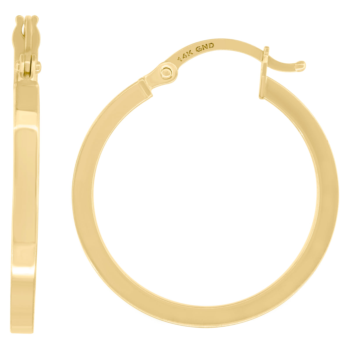 14K Gold Hoop Earrings 25mm