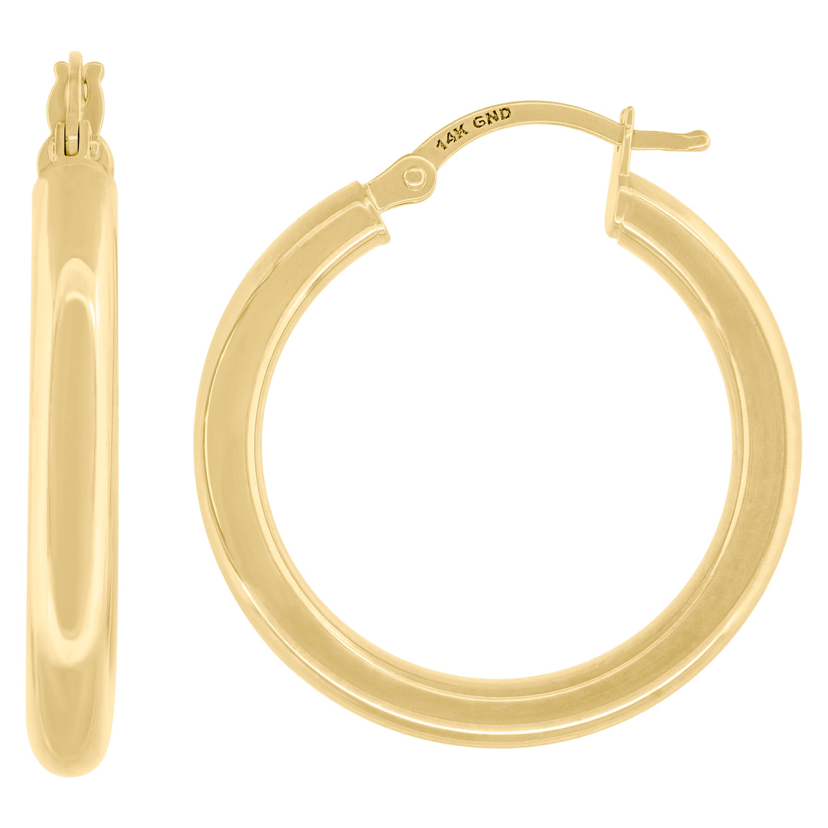 14K Gold Hoop Earrings 26mm