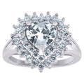925 Sterling Silver Womens Cubic Zirconia Heart Ring Size 8