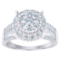 925 Sterling Silver Womens Round Cubic-Zirconia Round Head Fashion Ring Sizes 6 To 9