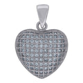 925 Sterling Silver Womens Cubic-Zirconia Heart Charm Pendant