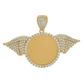 10K Two-Tone Gold Cubic Zirconia Wings Fashion Charm Pendant