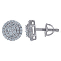 925 Sterling Silver Unisex Princess-Cut Cubic-Zirconia Fashion Stud Earrings