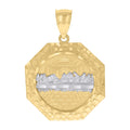 10K Two-tone Gold Mens Nugget Last Supper Religious Charm Pendant