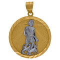 10K Two-Tone Gold Diamond-Cut Saint Lazarus Religious Charm Pendant