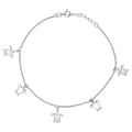 925 Sterling Silver Womens Ocean Life Turtle Charms Anklet Size 10 Inches