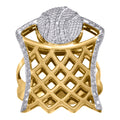 10K Two-Tone Gold Mens Basketball Sports Ring