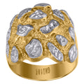 10K Two-tone Gold Mens Nugget Fashion Ring