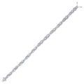 925 Sterling Silver Womens Cubic-Zirconia Fashion Link Bracelet Size 7