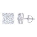 925 Sterling Silver Unisex Baguette Cubic-Zirconia Fashion Stud Earrings