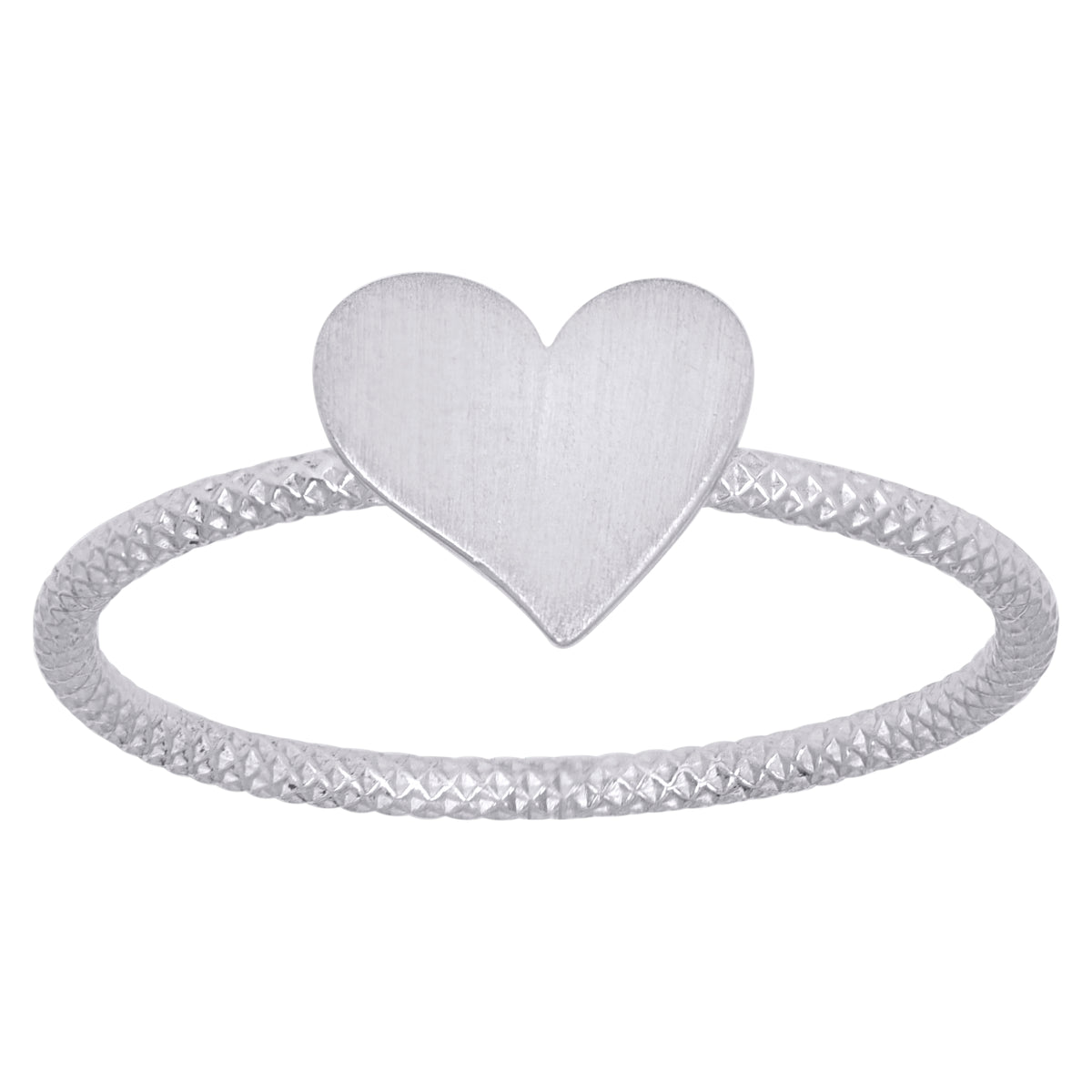 925 Sterling Silver Womens Heart Love Ring Size 6