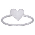 925 Sterling Silver Womens Heart Love Ring Size 5