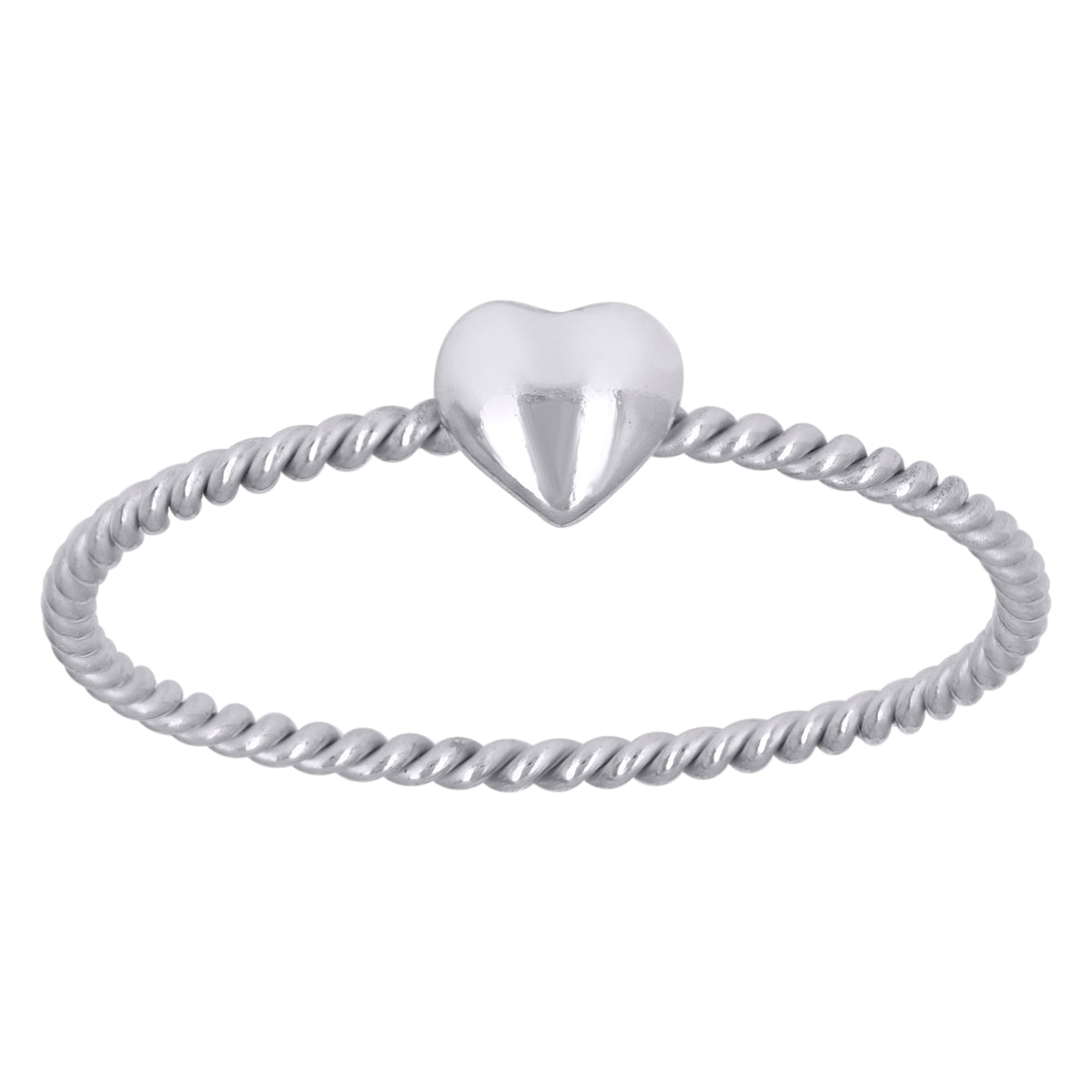 925 Sterling Silver Womens Heart Love Ring Size 5 To 8