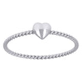 925 Sterling Silver Womens Heart Love Ring Size 7