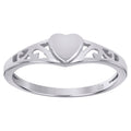 925 Sterling Silver Womens Heart Love Ring Size 8