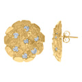 10K Yellow Gold Mens Cubic-Zirconia Fashion Nugget Stud Earrings