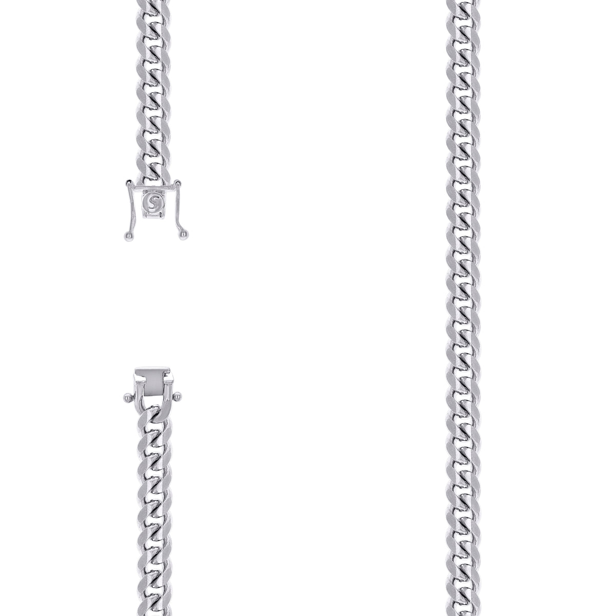 925 Silver Solid Miami Cuban Chain 7mm-7"