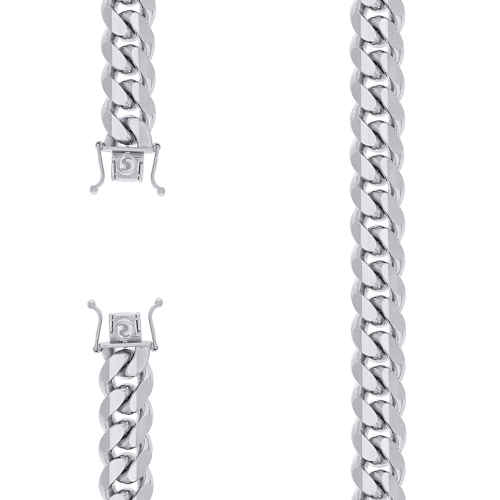 925 Silver Solid Miami Cuban Chain 12.8mm-28"