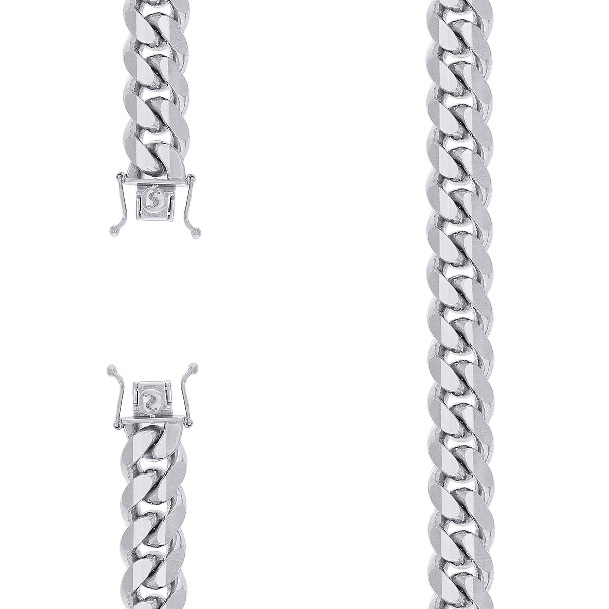 925 Silver Solid Miami Cuban Chain 12.8mm-28"