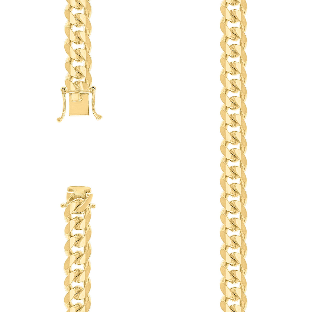 925 Silver Solid Miami Cuban Chain 9.8mm