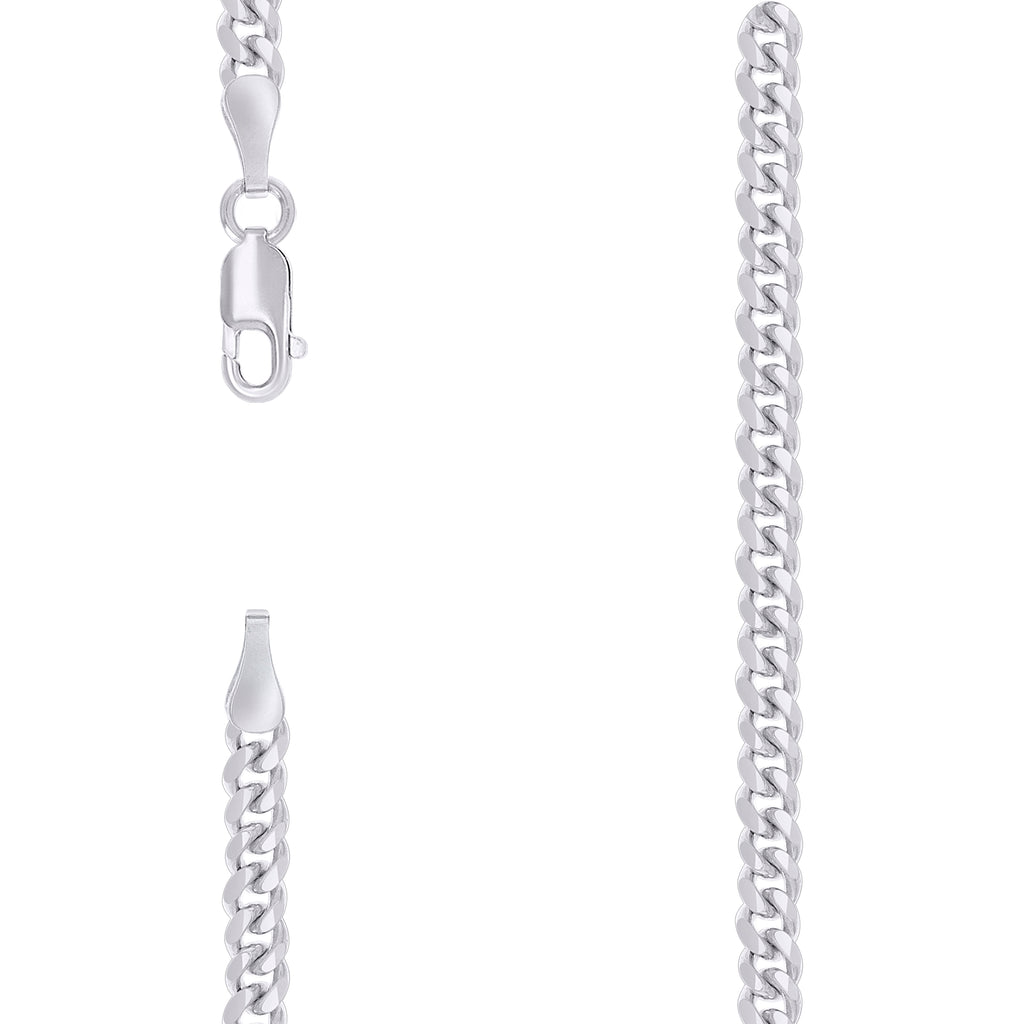 925 Silver Solid Miami Cuban Chain 3.5mm-7"