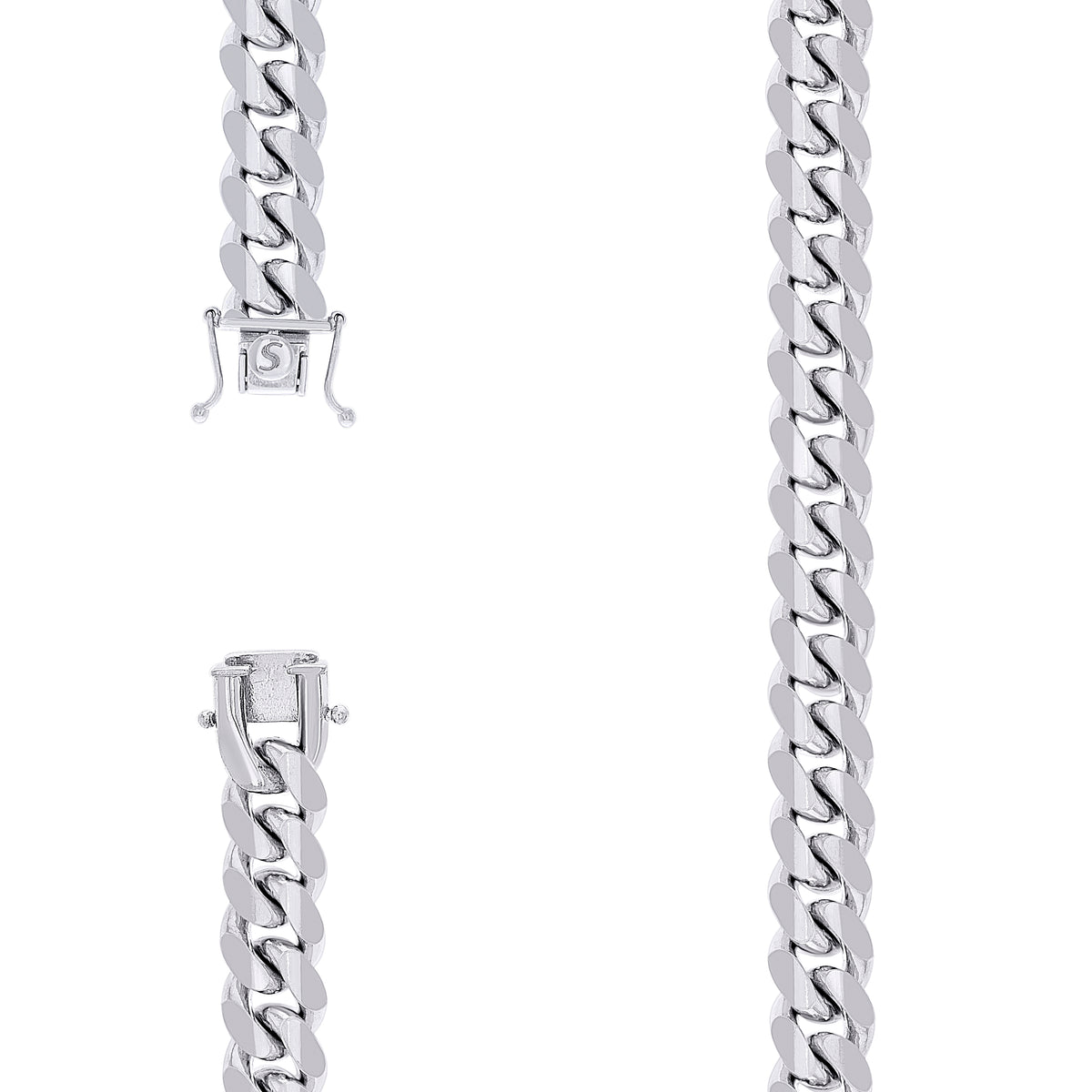 925 Silver Solid Miami Cuban Chain 11.8mm-9"