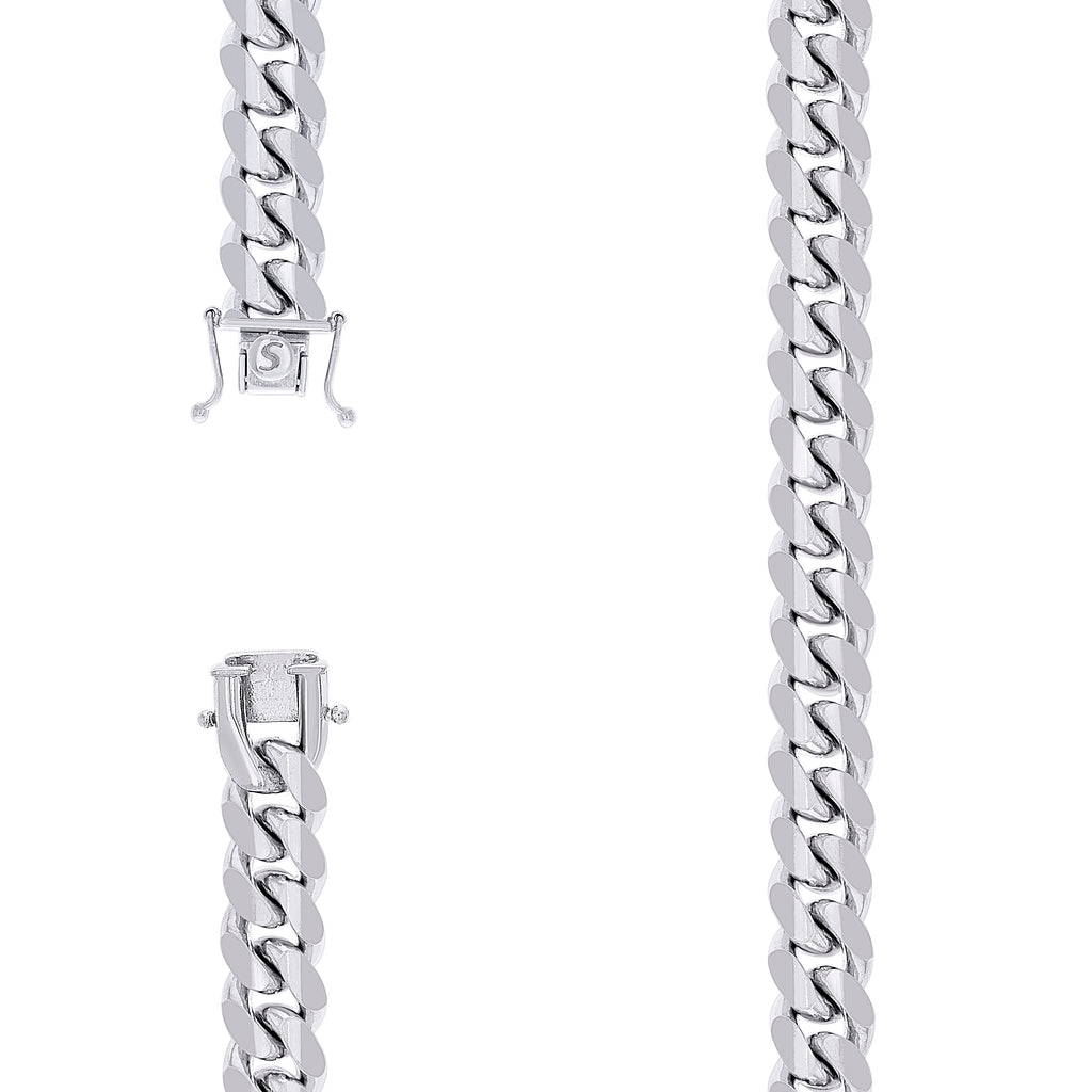 925 Silver Solid Miami Cuban Chain 11.8mm-22"