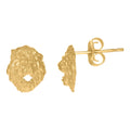 10K Yellow Gold Mens Animal Lion Leo Zodiac Sign Stud Earrings