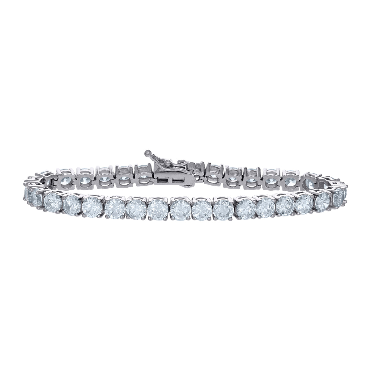 925 Sterling Silver Womens Cubic-Zirconia Tennis Bracelet 7 Inches