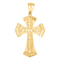 10K Yellow Gold Mens Cross Religious Charm Pendant