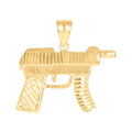 10K Yellow Gold Mens Gun Charm Pendant