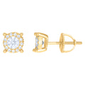 925 Sterling Silver Yellow-Tone Mens Cubic-Zirconia Fashion Stud Earrings