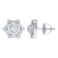 925 Sterling Silver Mens Cubic-Zirconia Fashion Stud Earrings