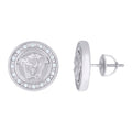 925 Sterling Silver Mens Cubic-Zirconia Medusa Egyptian Stud Earrings