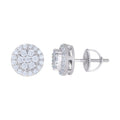 925 Sterling Silver Mens Cubic-Zirconia Flower Stud Earrings